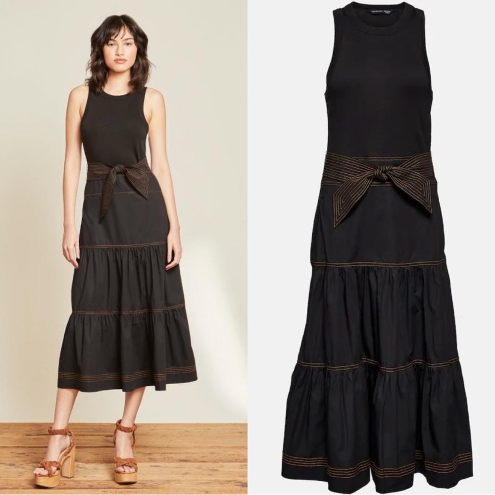 Veronica Beard Austyn Midi Black Sleeveless Dress XL